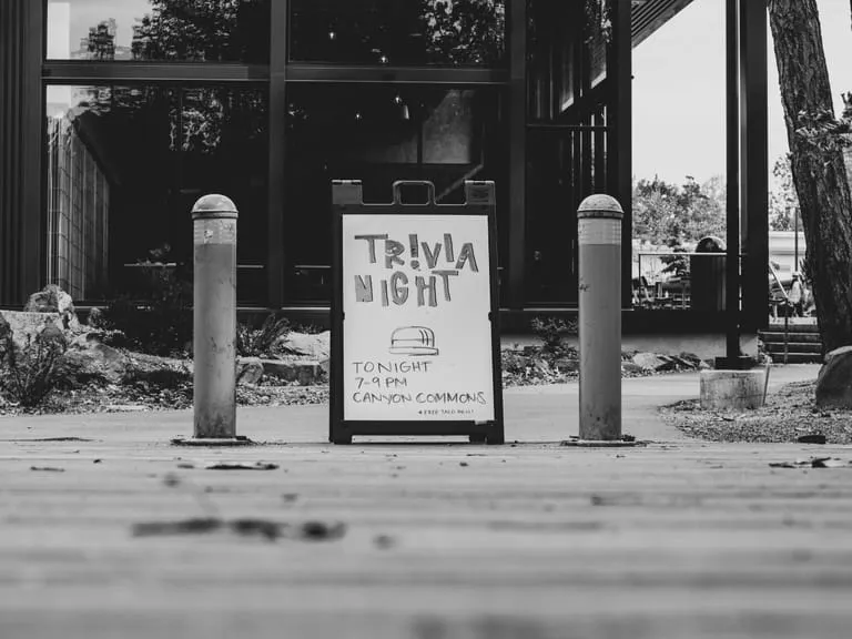 Trivia night sign