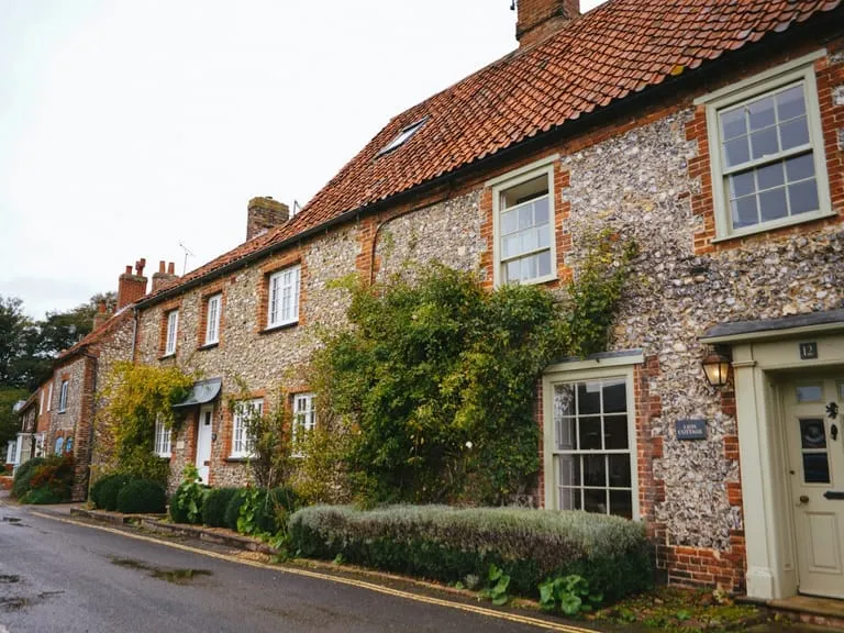 A row of quaint cottages